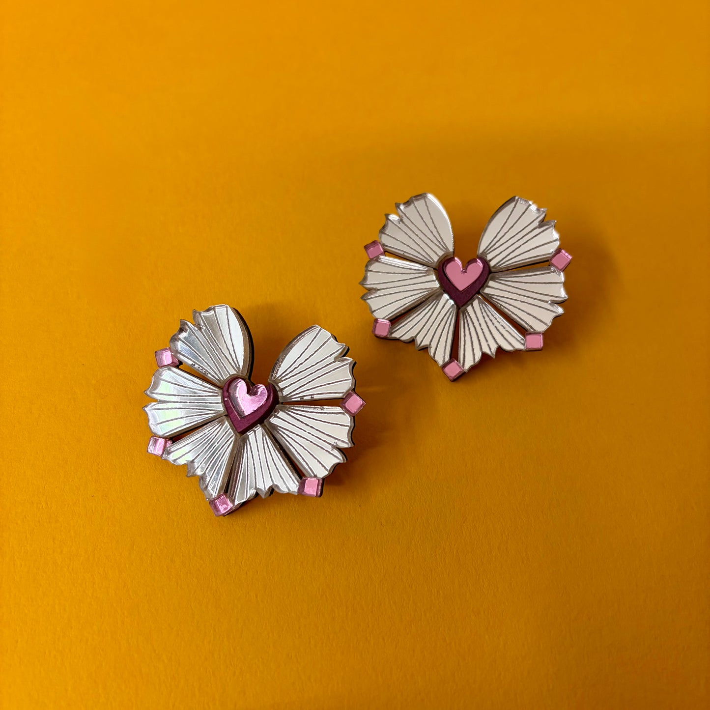 Moyo Earrings - Silver & Rose SAMPLE