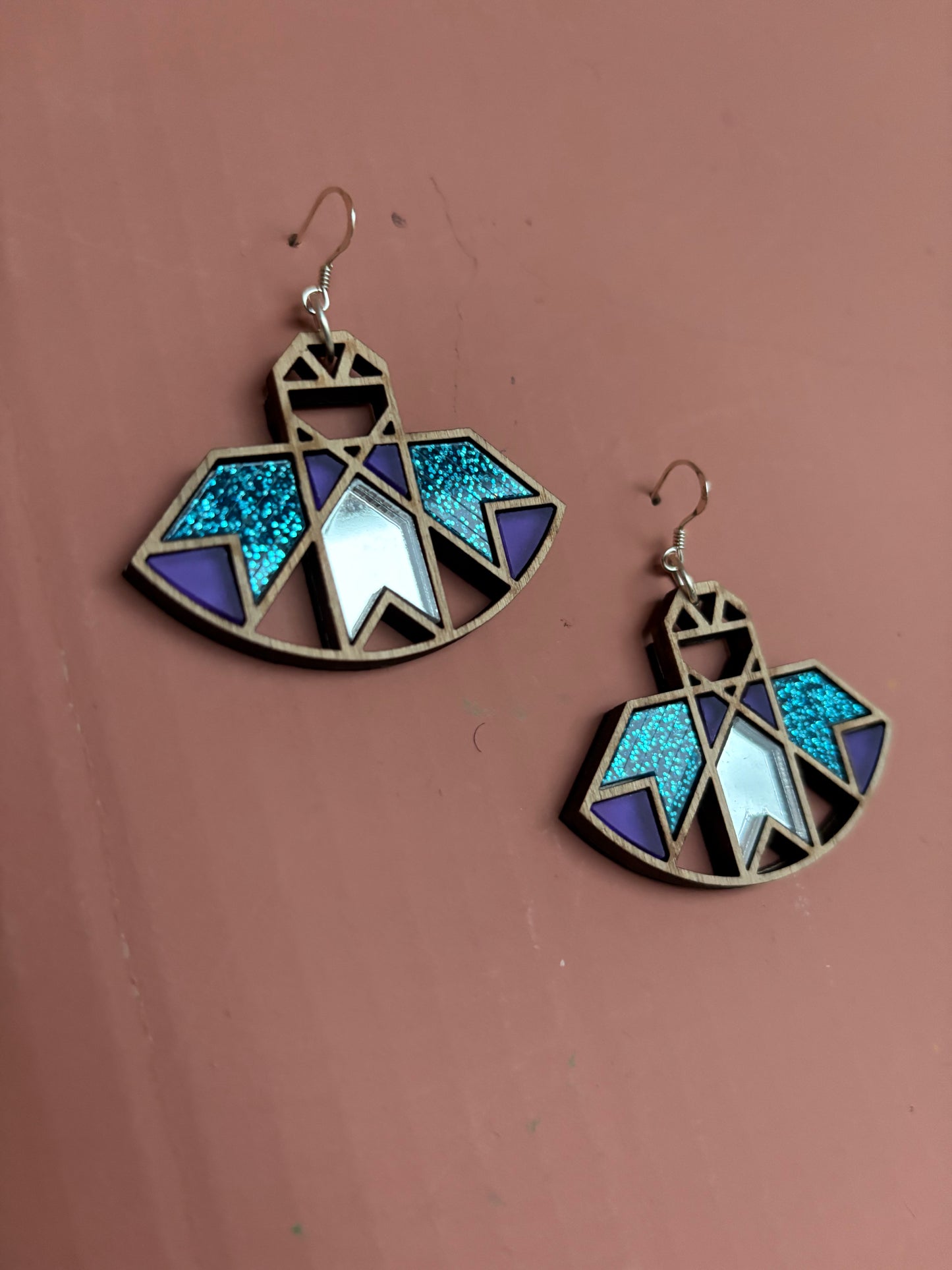 Sara Earrings - Purple Light Blue SAMPLE