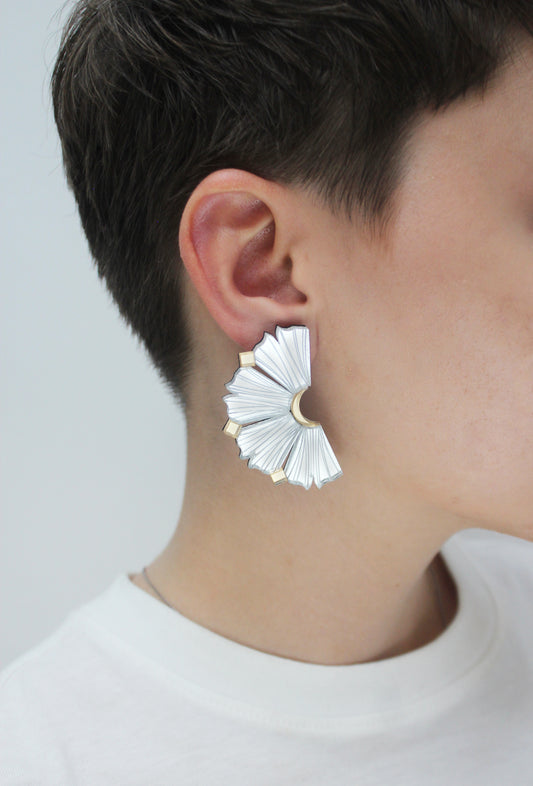 Nalla Earrings - Silver & Gold image 1